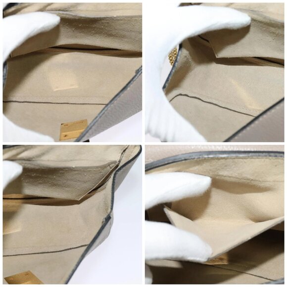 Chloe Chain Drew Shoulder Bag Leather Gray Gold Auth - Picture 16 of 16